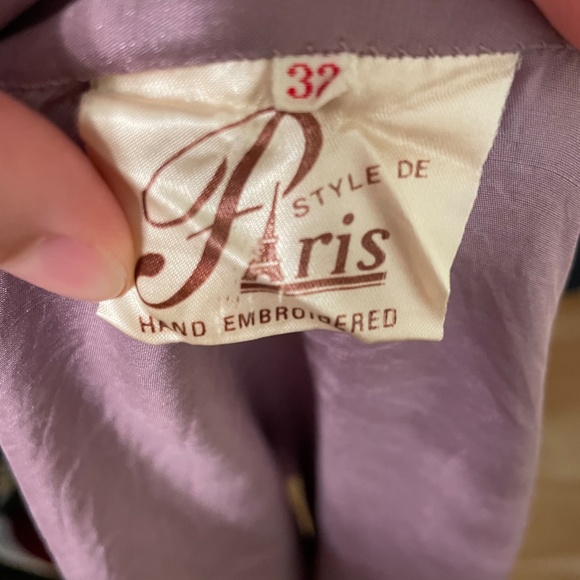 Vintage French Silk Cheongsam style top 100% silk, never worn 32 chest XS - Picture 4 of 10